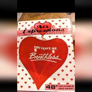 Vintage 1990 AIR EXPRESSIONS Inflatable VALENTINES HEART 48" Glossy RED Vinyl